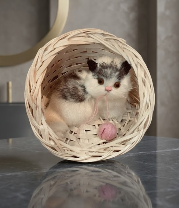 Kishmish Cat Toy with Basket - Home Decor Gift Piece